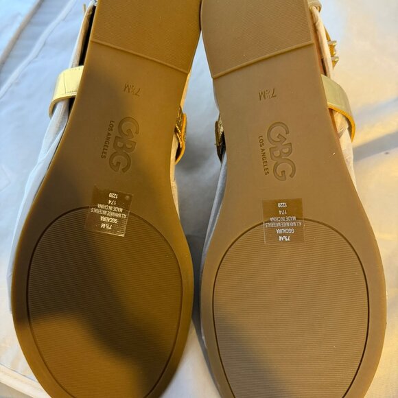 G by GUESS GBG Los Angeles  Caura Gladiator Sandal, Gold  Women Size 7.5   NIB - Picture 5 of 6